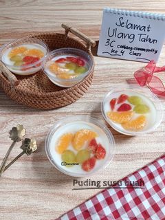 Foto resep Puding susu buah