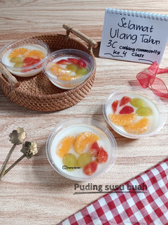 Foto resep Puding susu buah
