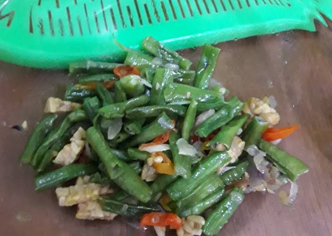 Tumis Kacang Panjang Tempe