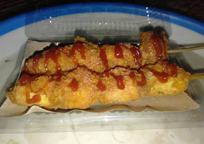 Standar Cara mudah memasak Sate Tahu+sosis krispy yang lezat