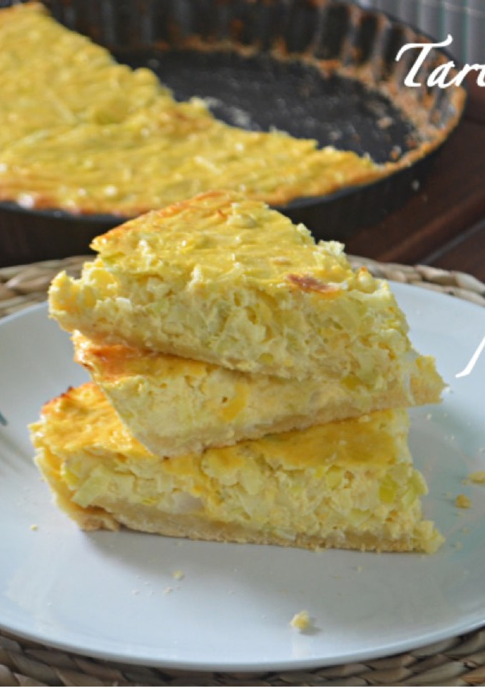 Una foto de Tarta salada de puerros (Thermomix)