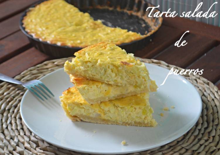 Tarta salada de puerros (Thermomix)