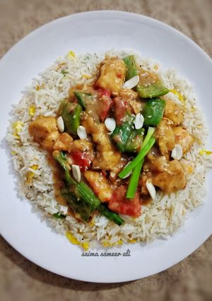 A picture of Kung pao Chicken.