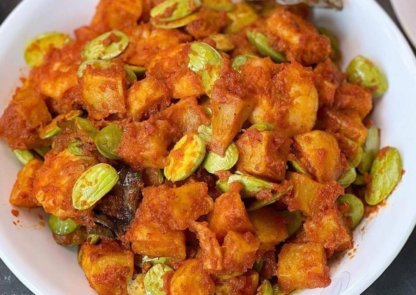 Sambal Udang Kentang dengan Peteuy