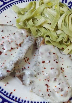 Una foto de Chuletas con bacon y mozzarella