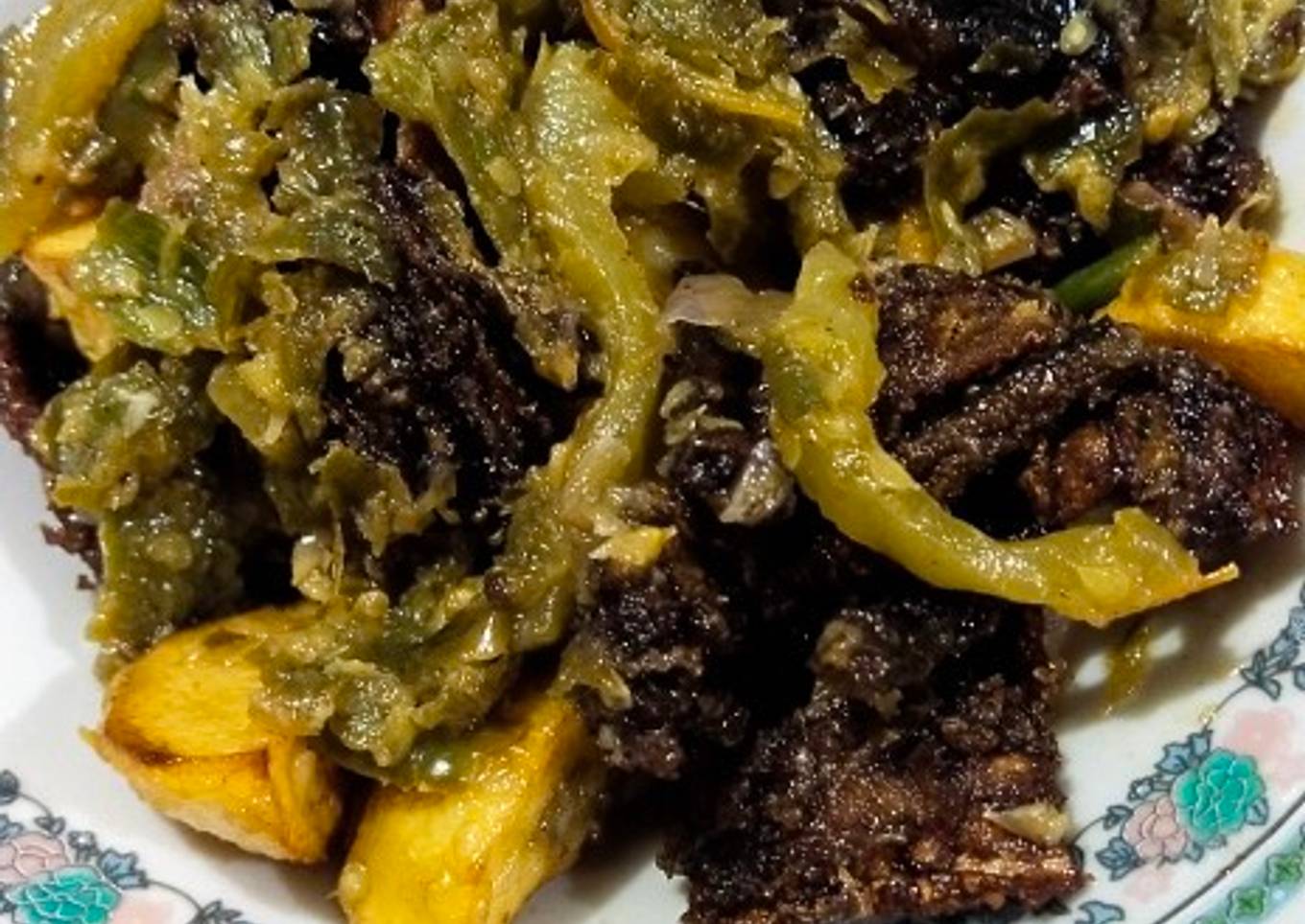 Belut kentang cabe hijau