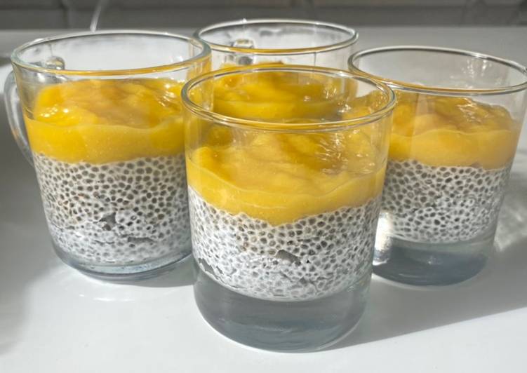 65• 🥠Pudding Énergisant Graine de Chia au lait de Coco Mangue-Banane Miel 🍌