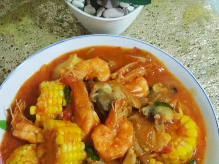 Cara Gampang Menyiapkan Kerang kepah, scallop &amp;amp; udang saus padang Anti Gagal