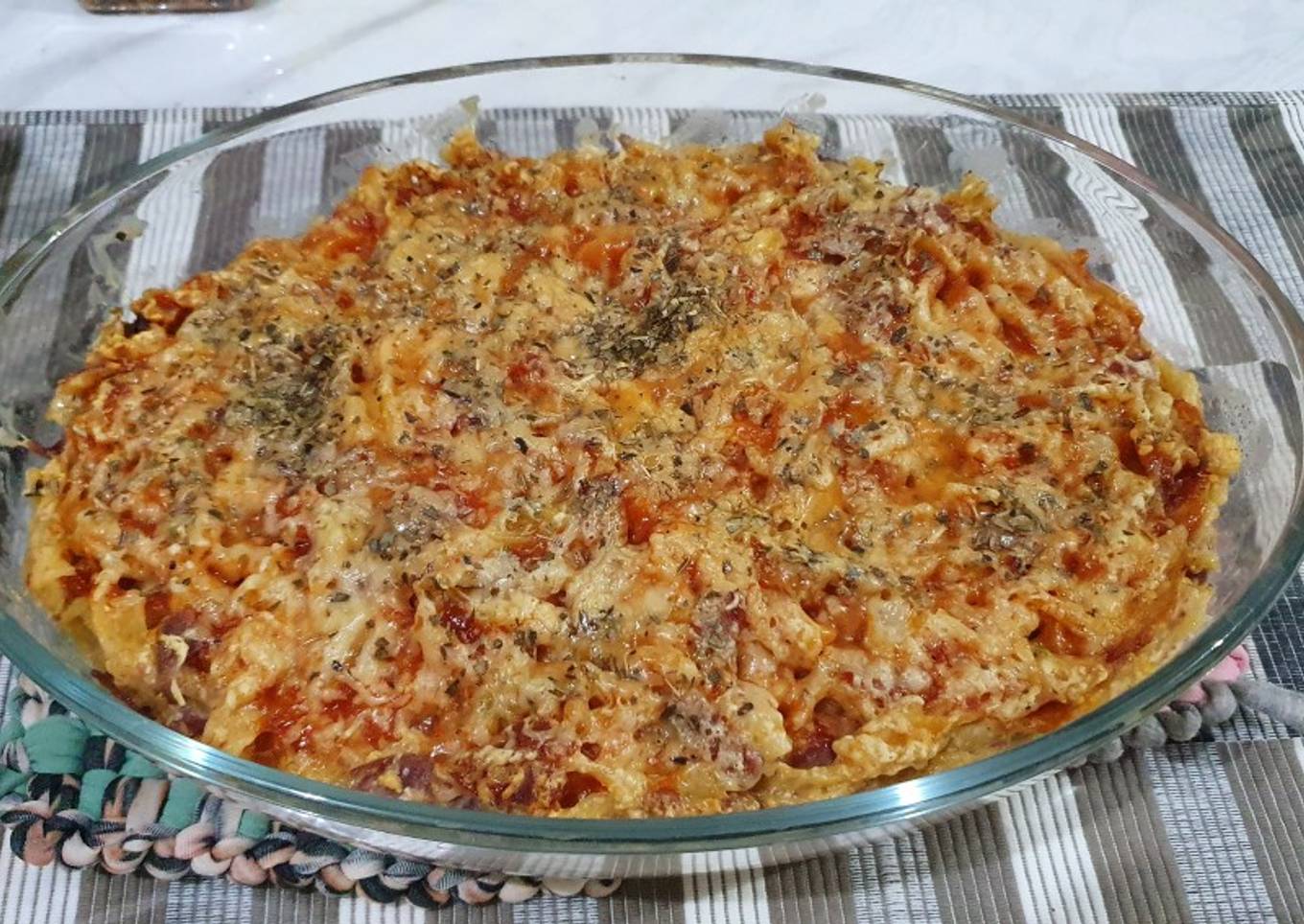 Macaroni schotel dengan microwave oven