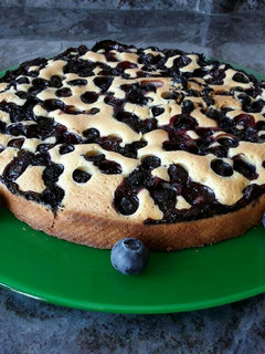 Una foto de Torta de arándanos