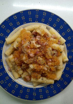 Foto di Rigatoni Zucca e Castagne con pancetta croccante: ricetta Autunn