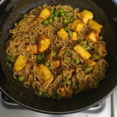 Matar paneer maggi A picture of Matar paneer maggi.