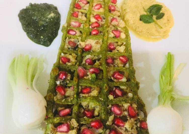 Moong Dal Net Chilla with Coconut Stuffing