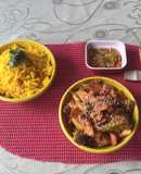 Pollo con brócoli y zanahorias al vapor medio chino, pero picantes!!!