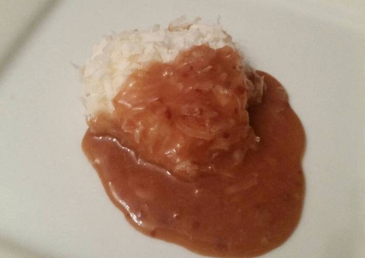 Simple Way to Prepare Ultimate Frozen Coconut Cookie w/ Warm Plum Sauce