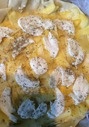 Une photo de Tarte aux courgettes jaunes