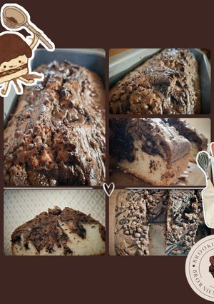 عکسی از دستور کیک دورنگ شکلاتی نسکافه ای