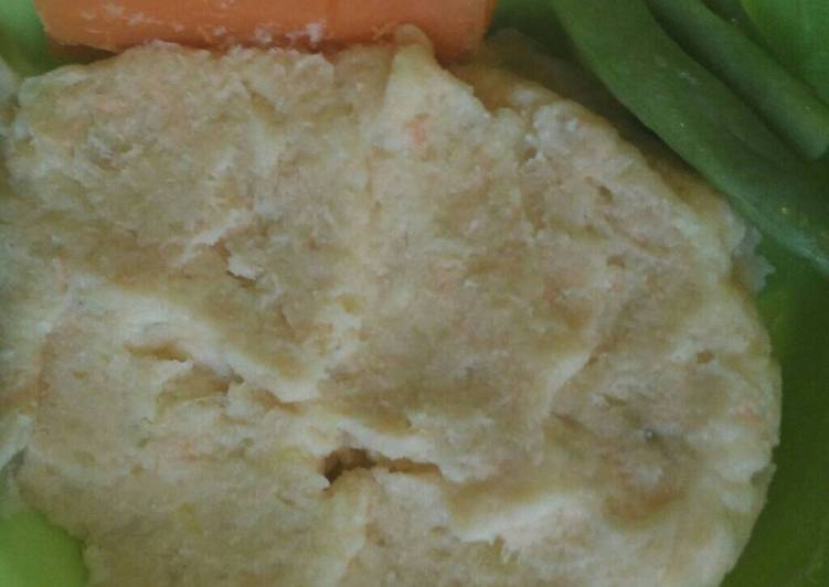 Cara Membuat Mashed potato salmon (mpasi 8/9bln) yang Enak