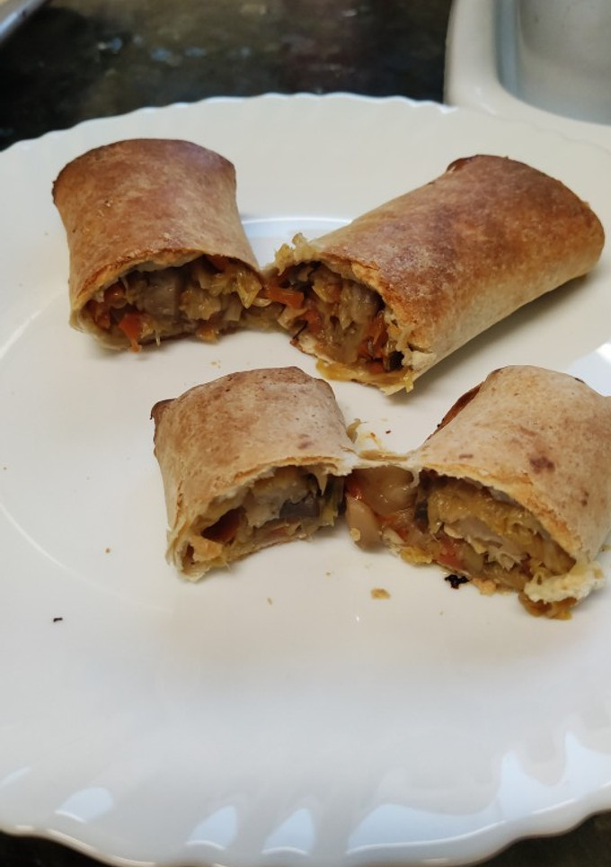 Una foto de Rollitos de primavera veganos al horno
