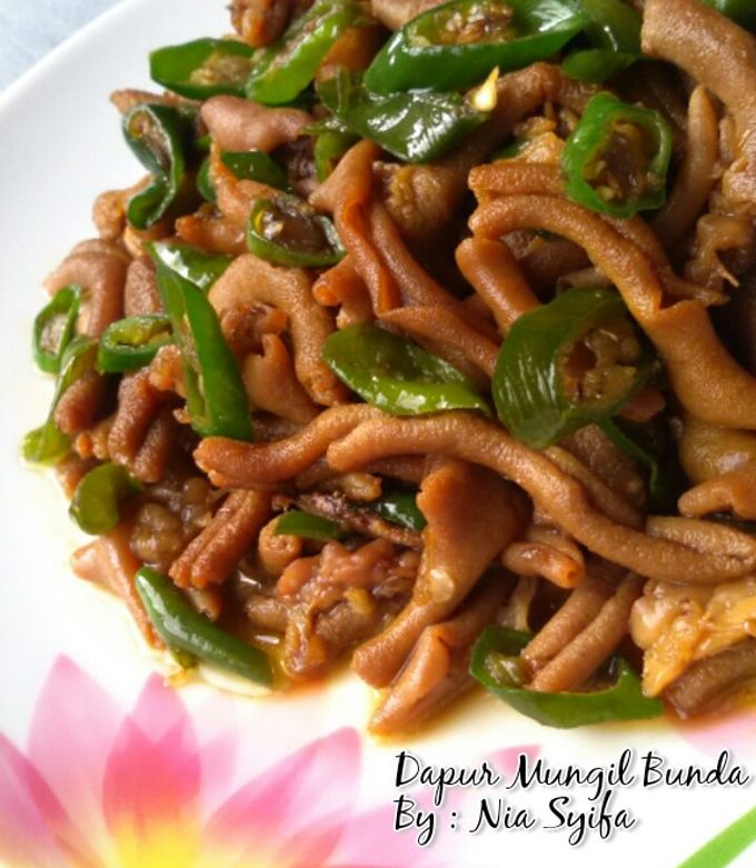 Foto resep Tumis Usus Ayam Cabe Hijau