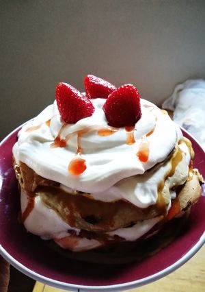 Una foto de Mini torta de panqueque rústica 🍰 ❤️