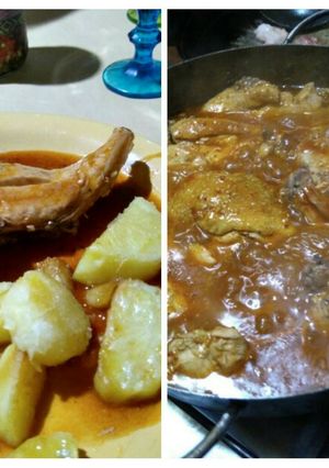 Una foto de Estofado de pollo al ajiajo en disco de arado