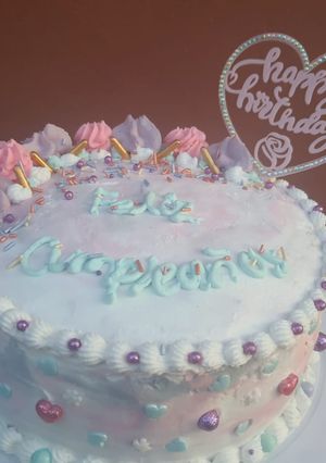 Una foto de Birthday cake-Durazno