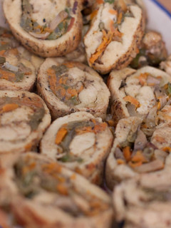 Una foto de Pechuga de pollo rellena al curry