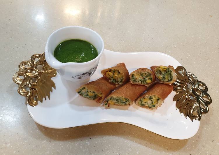 Steps to Prepare Award-winning Spinach corn cheese cigars