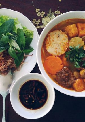 Hình của món Bún bò chay.