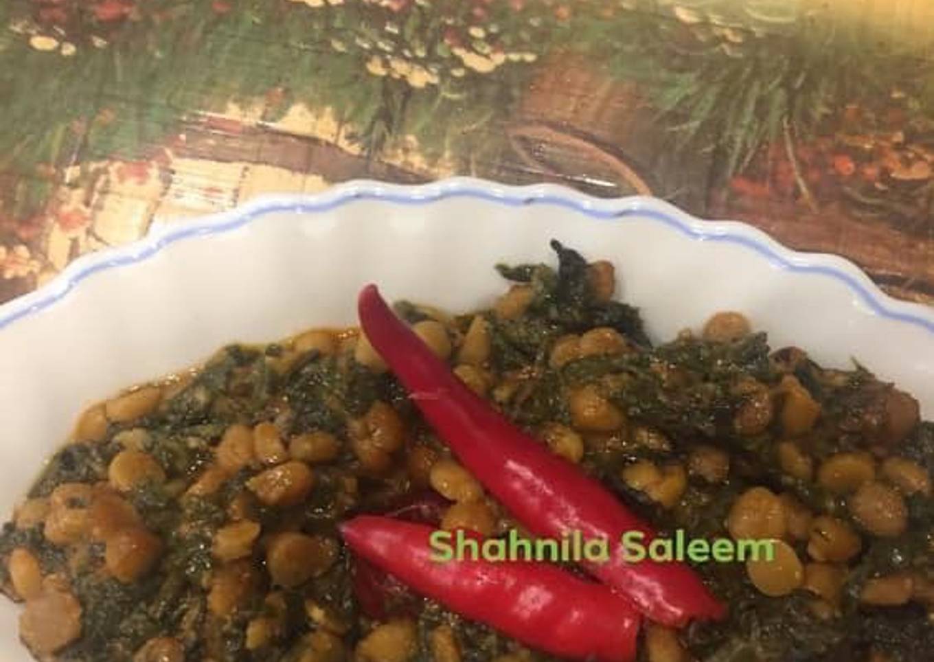 Spicy chana dal with palak