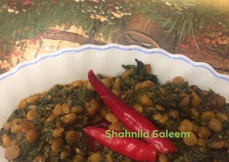 Spicy chana dal with palak