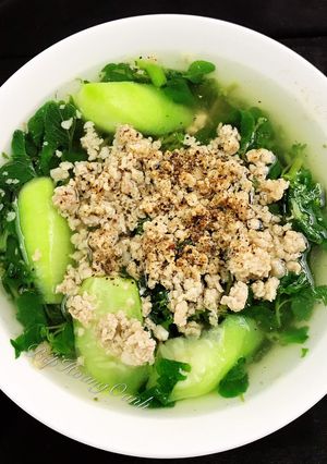 Hình của món Canh Rau Dền Mồng Tơi Nấu Thịt.