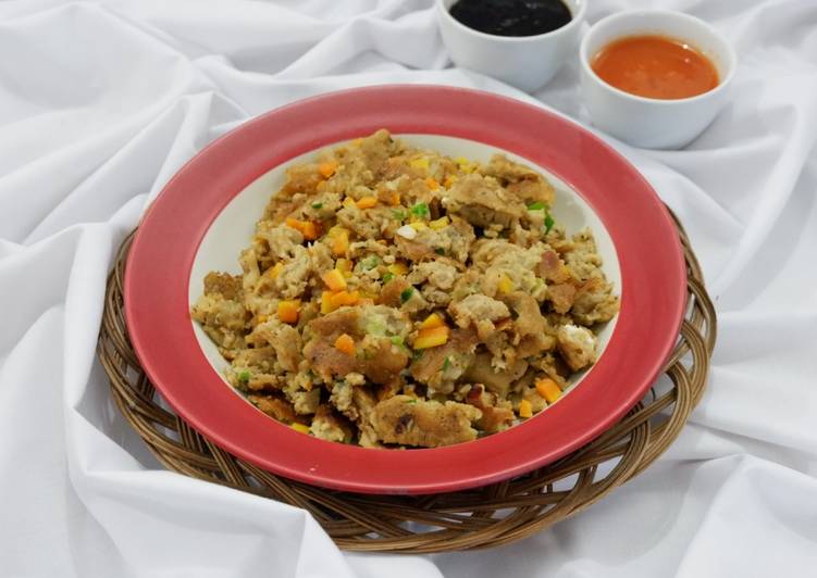 Orak Arik Telur Dadar dengan Tepung Bumbu Instant