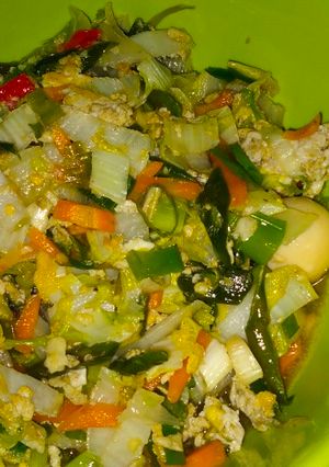 Foto resep Tumis Sawi putih wortel telur