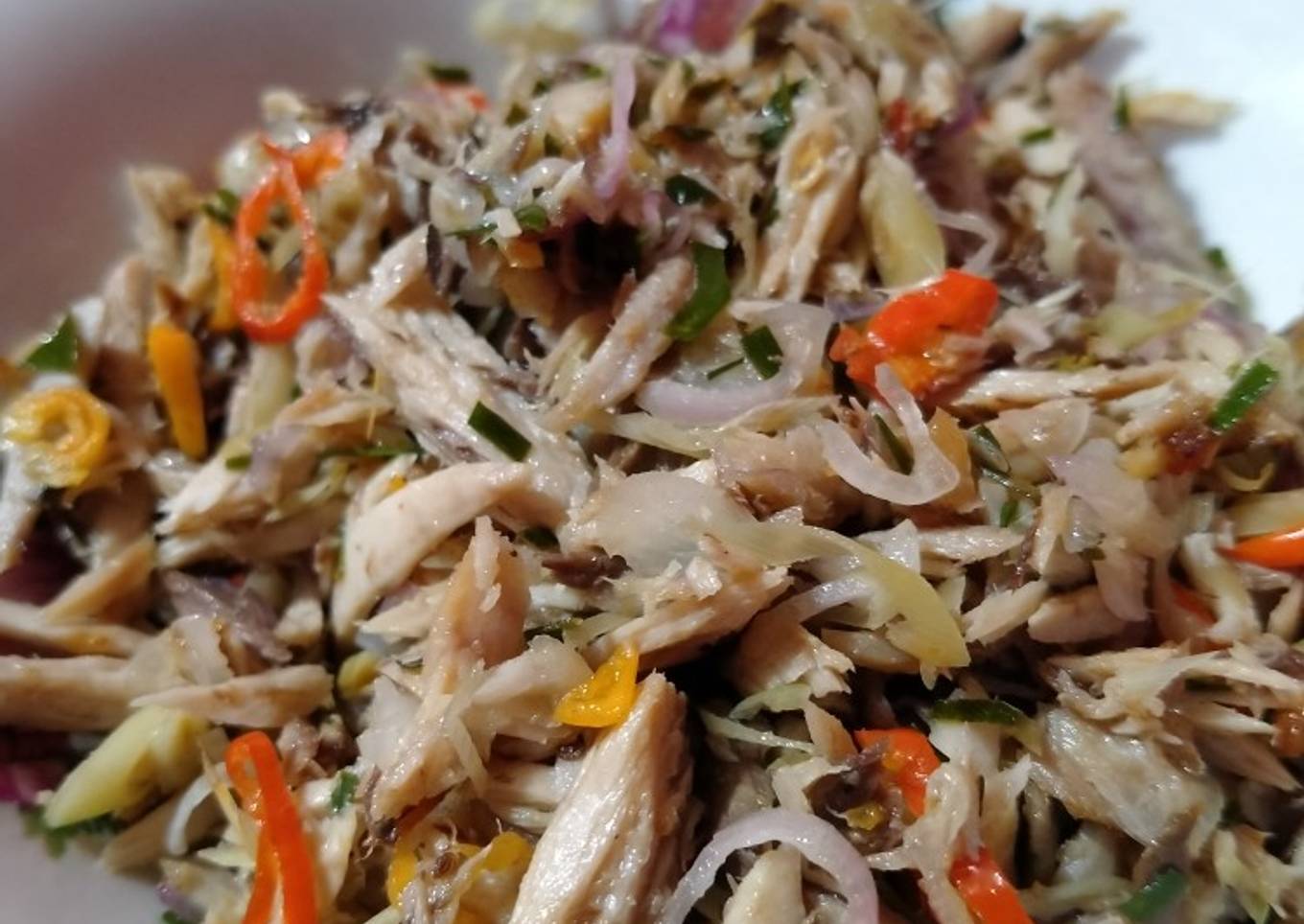 63. Ikan cod cincang dengan sambal matah