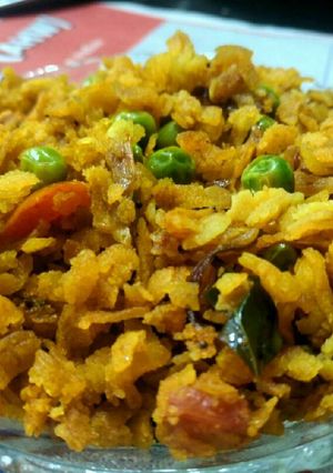 A picture of Matar Poha.