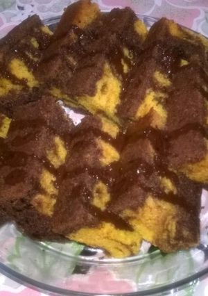 A picture of Choco pineapple marble cake.
