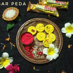 Instant Kesar Peda / Saffron Peda A picture of Instant Kesar Peda / Saffron Peda.