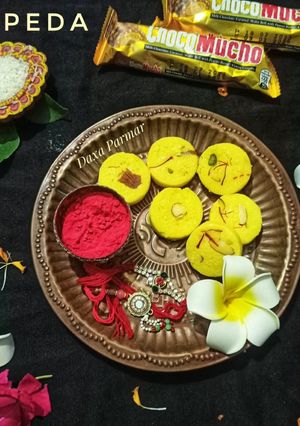 A picture of Instant Kesar Peda / Saffron Peda.
