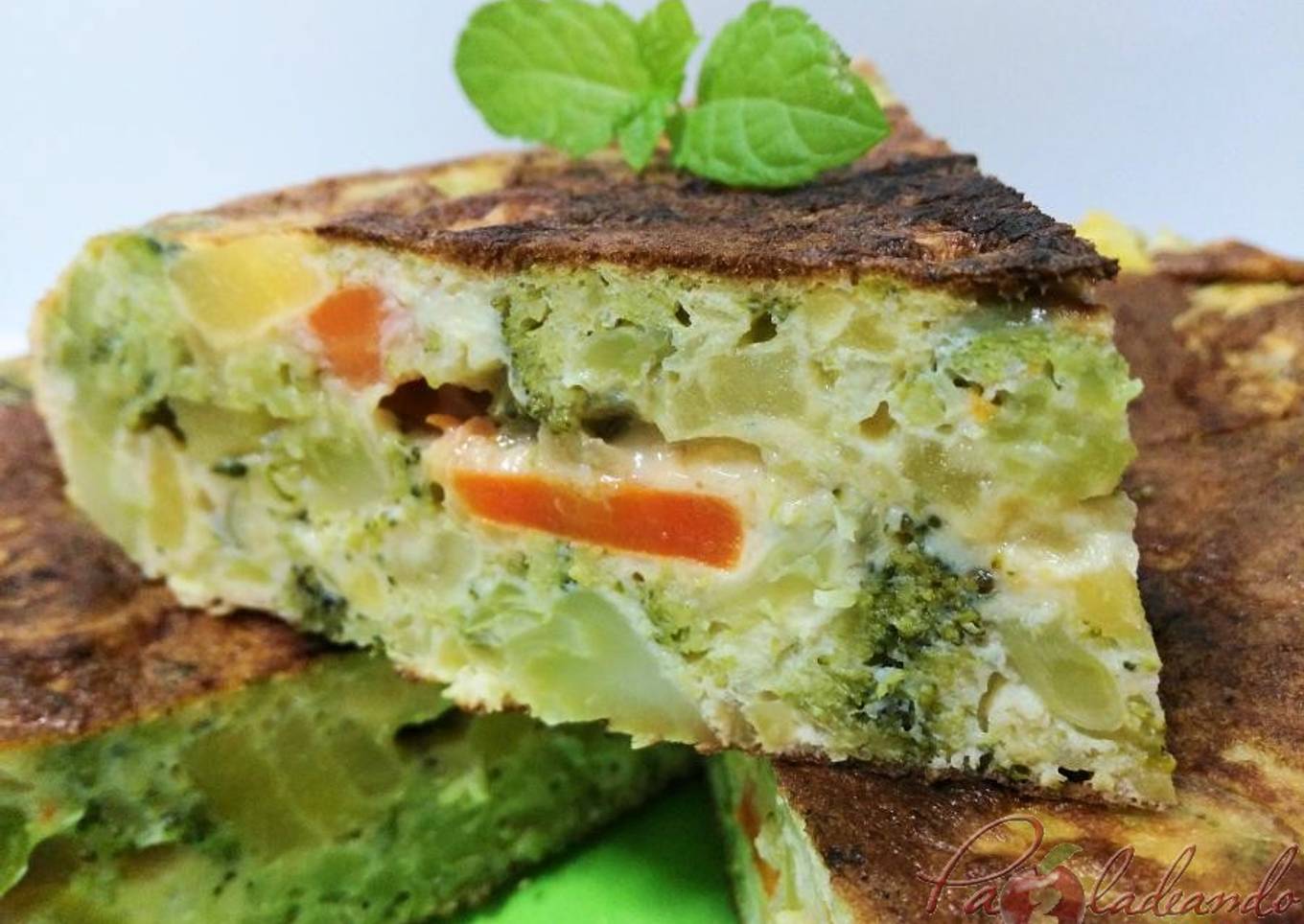 Tortilla de patatas y brócoli 'Apta para personas con diabetes'