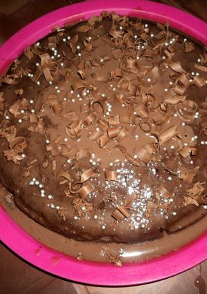 A picture of Chocolate Mud Cake with Chocolate Ganache.