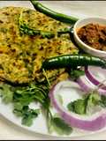 Multigrain spinach onion paratha