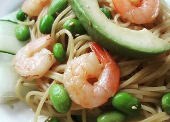 Easiest Way to Prepare Tasty Cucumber shrimp spaghettini
