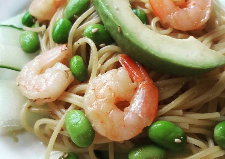 Easiest Way to Make Perfect Cucumber shrimp spaghettini
