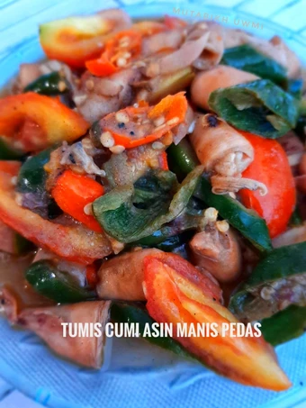 Cara Gampang Menyiapkan Resep  Tumis cumi asin manis pedas yang Bikin Ngiler, Lezat Sekali