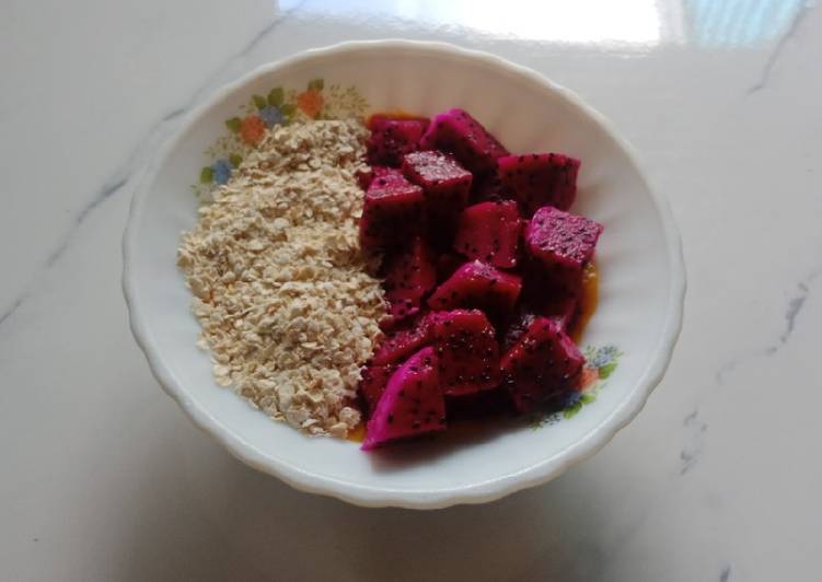 Resep Smoothies Oatmeal Bowl (Mango, Dragon Fruit), Enak Banget