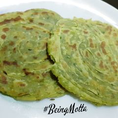 A picture of Spinach Lachha Parathas.