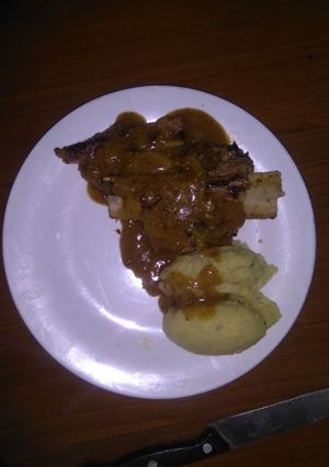 Foto resep Beef steak brown sauce with mashed potato
