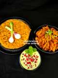 Multigrain Masala Paratha - Ivy Gourd Sabzi - Mint Pomegranate Dahi Raita